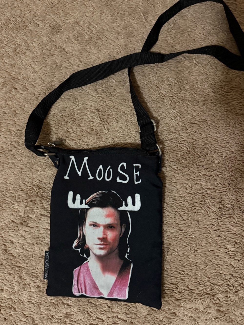 Supernatural Black Fabric Crossbody Sling Bag - Picture 2 of 2